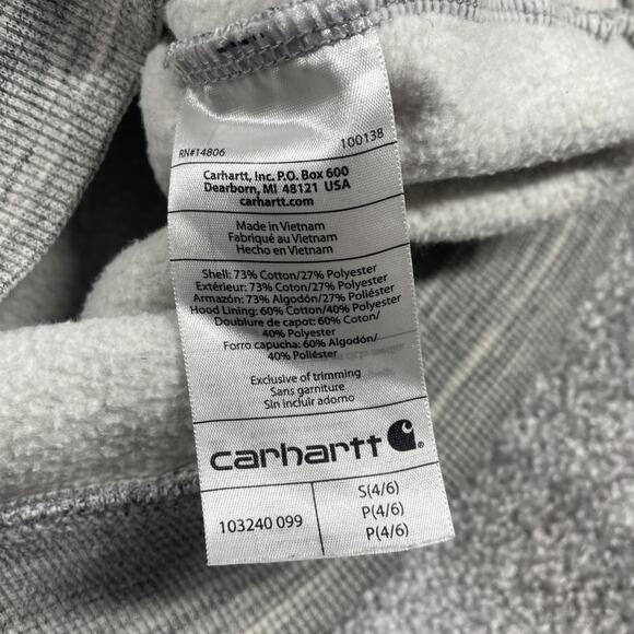 Carhartt Hoodie Womens Small Sweatshirt 1/4 Zip Relaxed Fit Stripe Gray Cozy - Picture 5 of 13